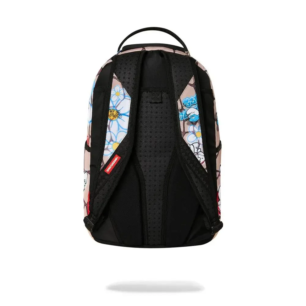 Sprayground Smurfs Big Mural Backpack Unisex Blue Graphic Shoulder Strap SPR379